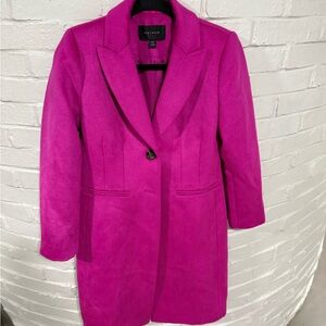 NWOT Ann Taylor Fuschia Chesterfield Pea Coat